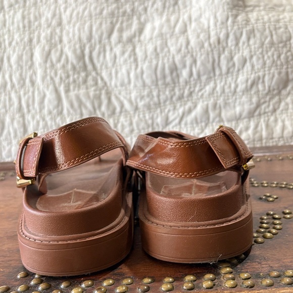 Zara Brown Leather Sandals - Picture 4 of 7